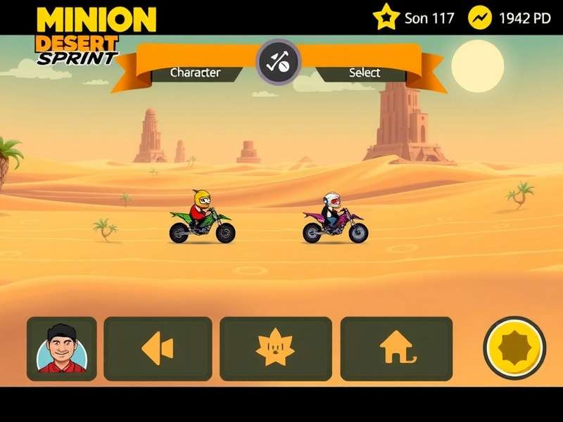 Minion Desert Sprint gameplay screenshot showing desert racing